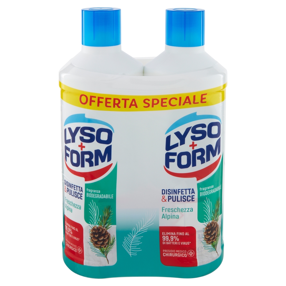 Lysoform Disinfetta & Pulisce Freschezza Alpina 2 x 1100 ml